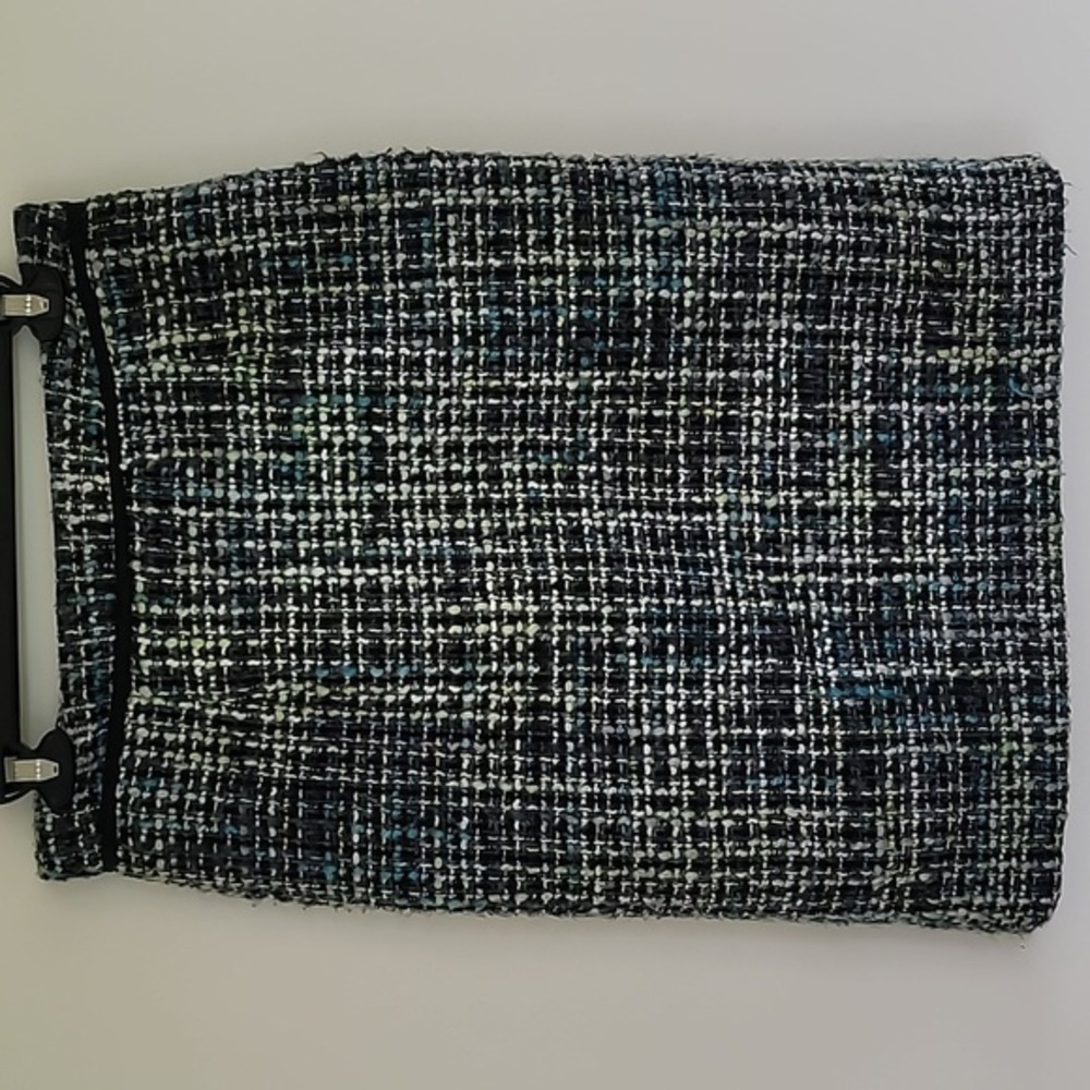 Sandro Tweed Pencil Skirt Blue/Green/Black‎ Size 6